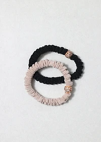 Rhinestone Charm Hair Tie Set