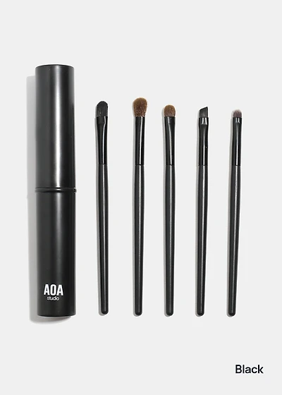 AOA 5 Piece Travel Brush Set + Case