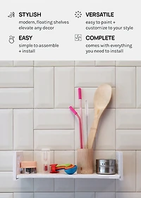 Official Key Items Wooden Floating Wall Shelf