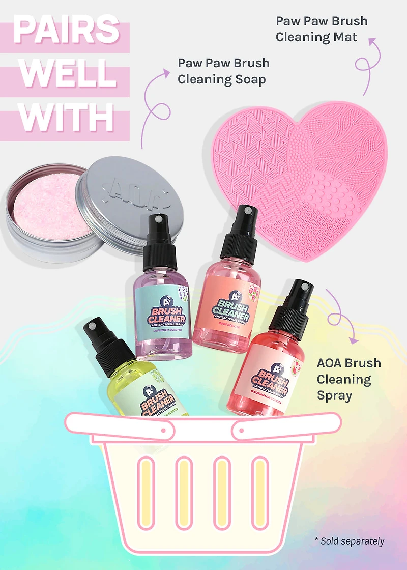 AOA 10-Piece Rainbow Brush Set + Cloud Travel Bag