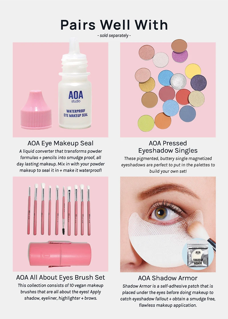 AOA Pro Magnetic Eyeshadow Palette - Black Small