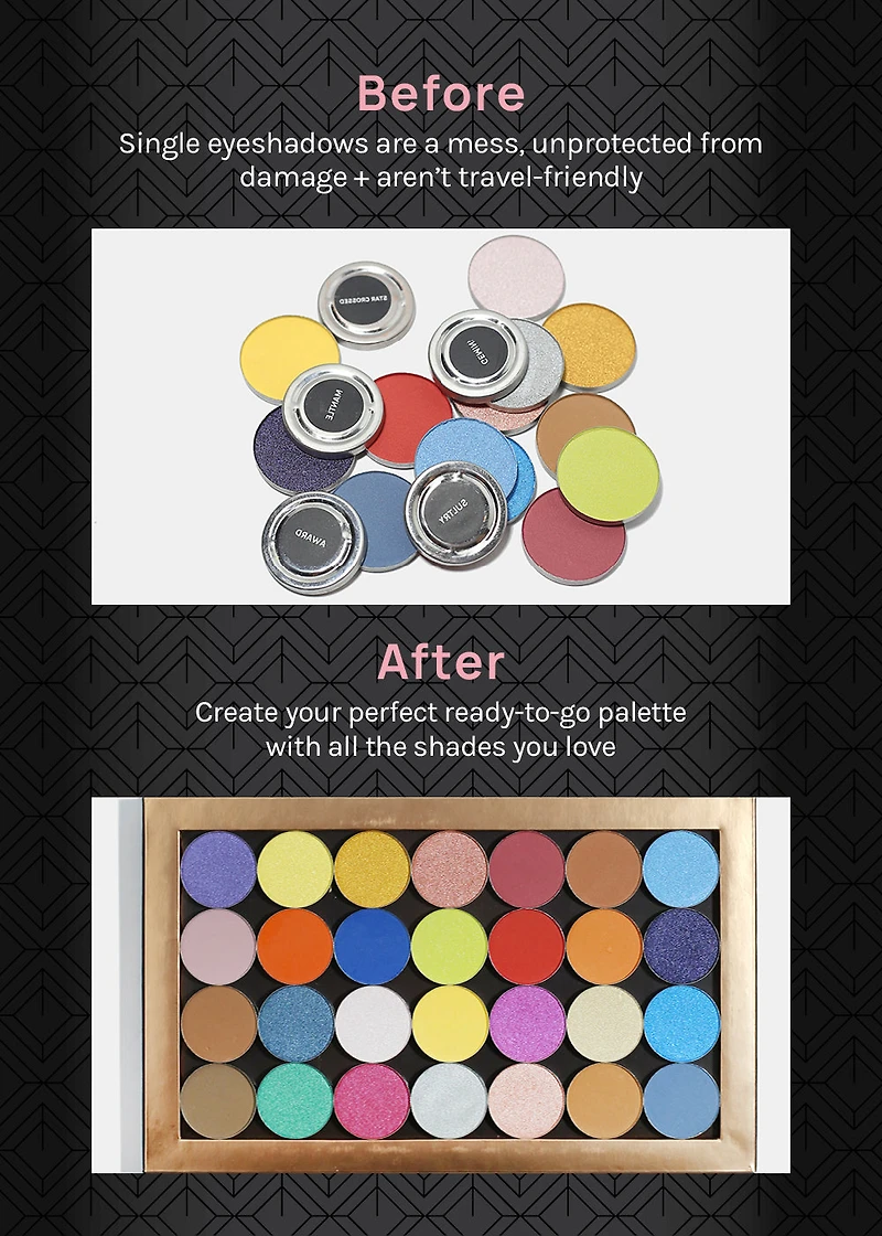 AOA Pro Magnetic Eyeshadow Palette - Pink Swirly Small