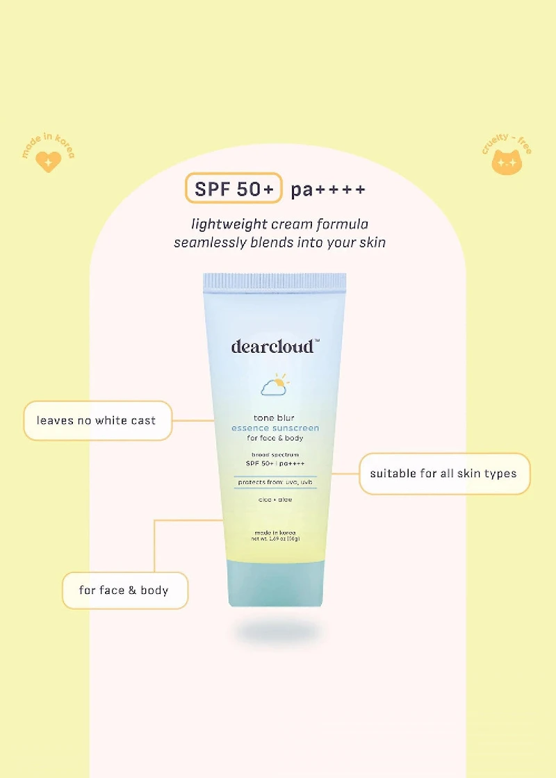 dearcloud Tone Blur Essence Sunscreen 50g