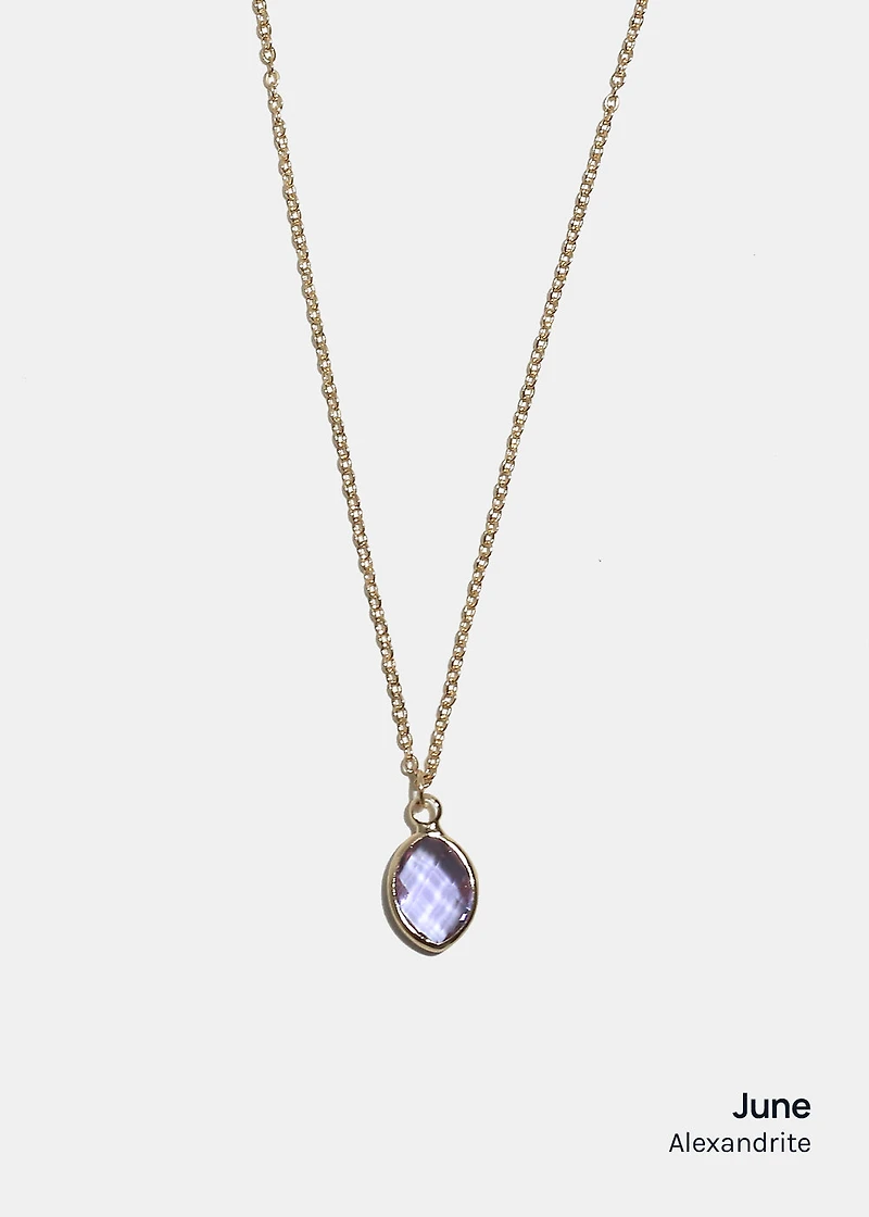 Miss A Birthstone Necklace - Oval
