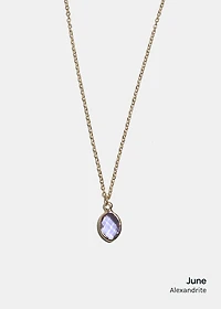 Miss A Birthstone Necklace - Oval