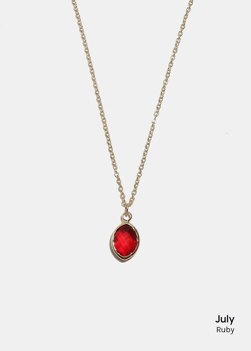 Miss A Birthstone Necklace - Oval