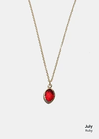 Miss A Birthstone Necklace - Oval