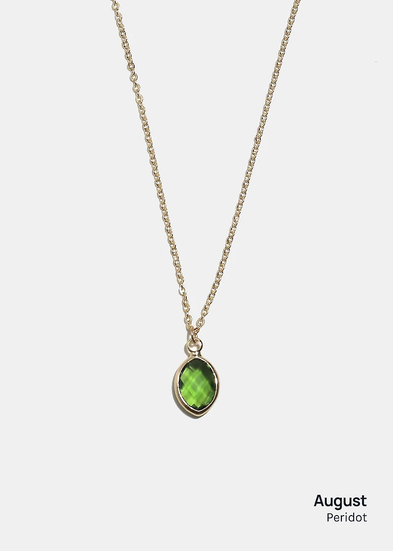 Miss A Birthstone Necklace - Oval