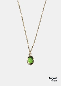 Miss A Birthstone Necklace - Oval