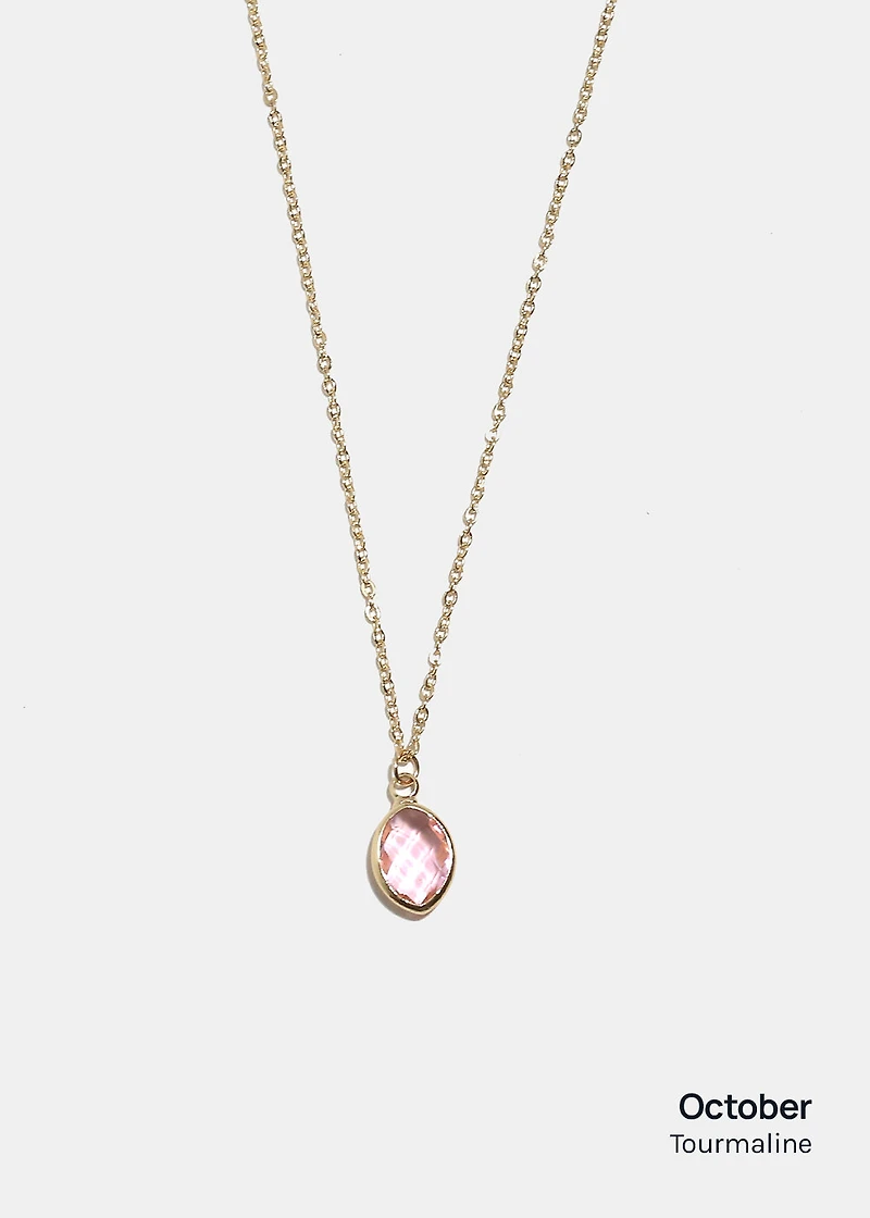 Miss A Birthstone Necklace - Oval