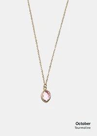 Miss A Birthstone Necklace - Oval