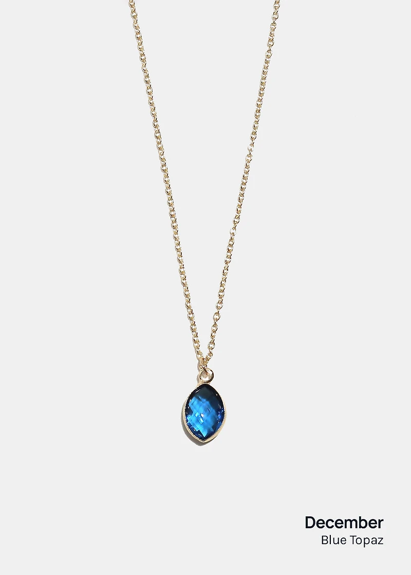Miss A Birthstone Necklace - Oval