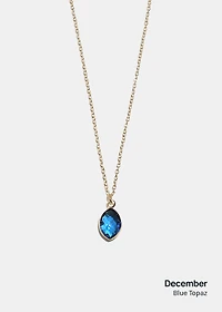 Miss A Birthstone Necklace - Oval