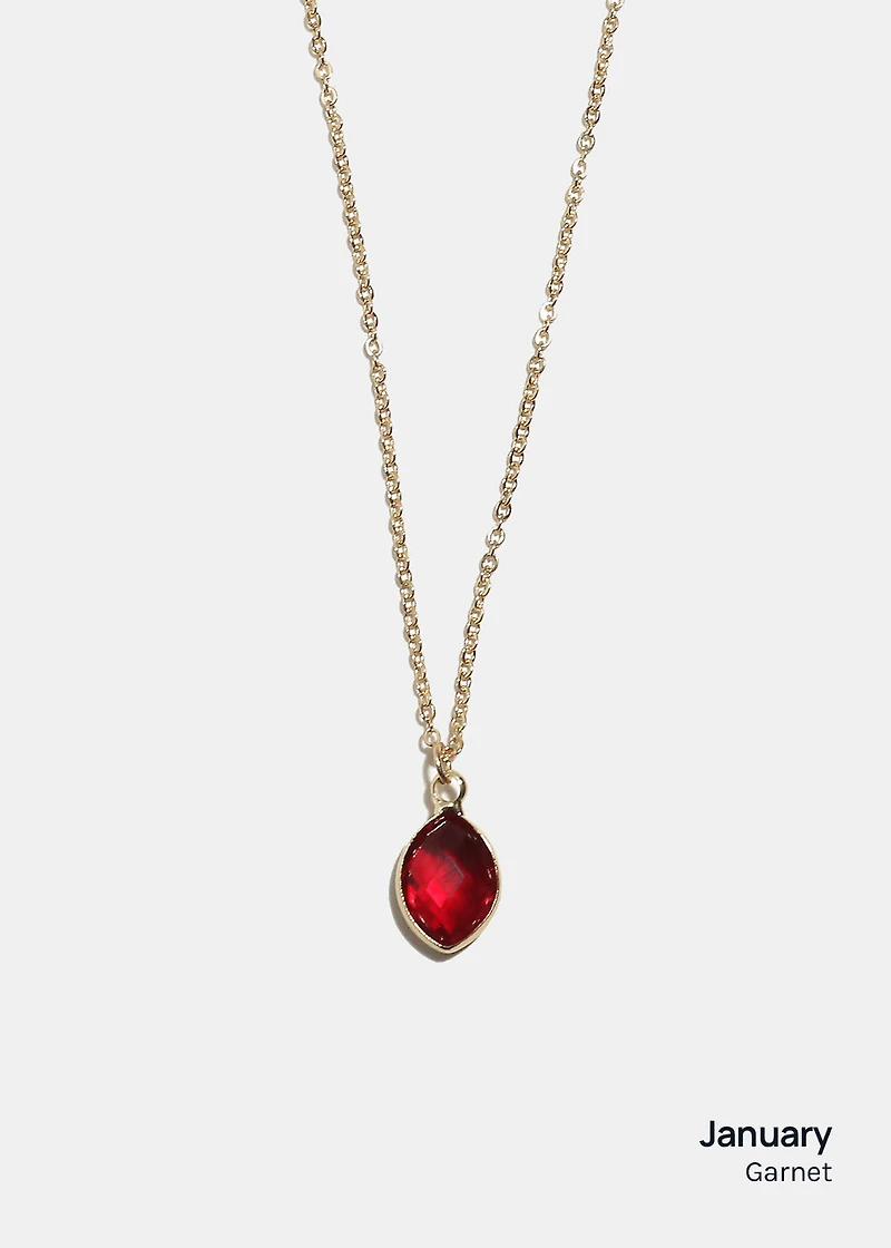 Miss A Birthstone Necklace - Oval