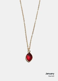 Miss A Birthstone Necklace - Oval