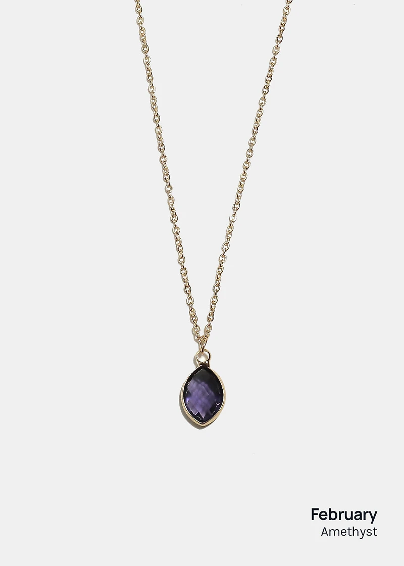 Miss A Birthstone Necklace - Oval