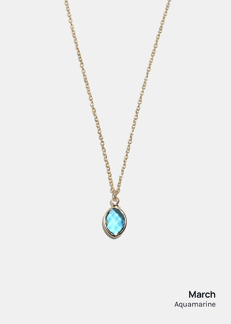 Miss A Birthstone Necklace - Oval