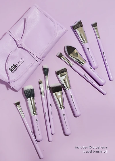 AOA UltraViolet Contour Brush Set + Brush Roll