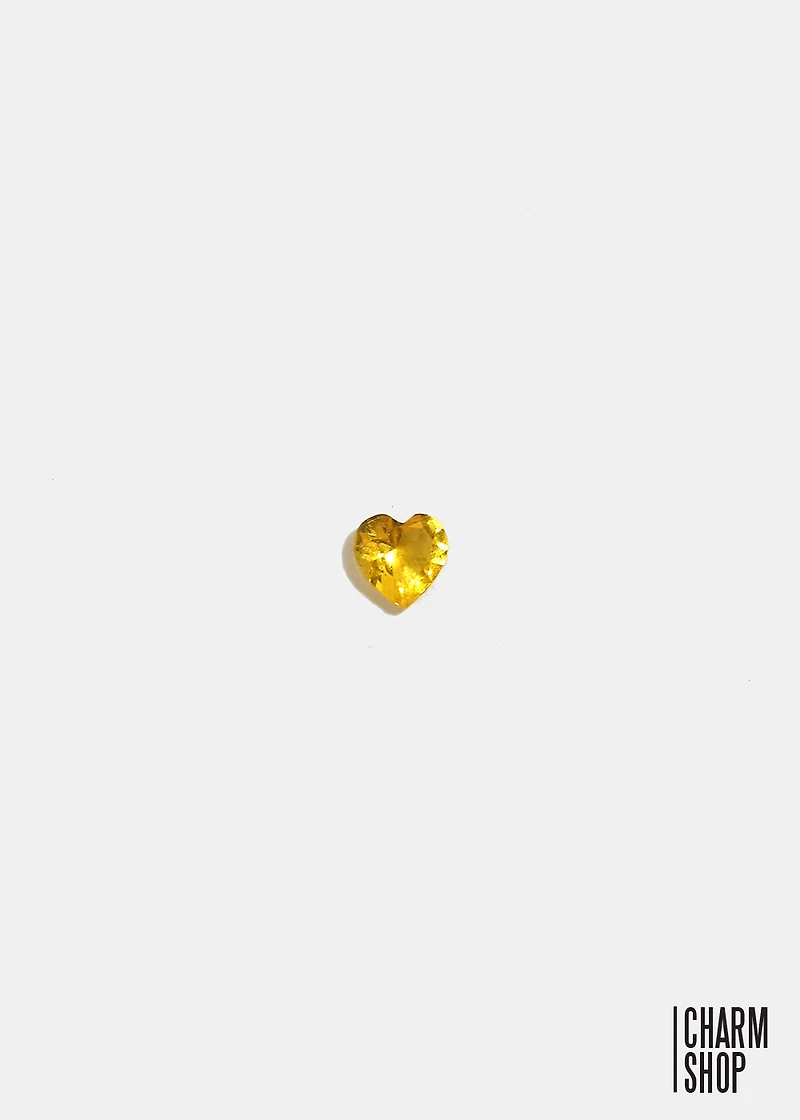 Heart Accent Stone Locket Charm (2 stones