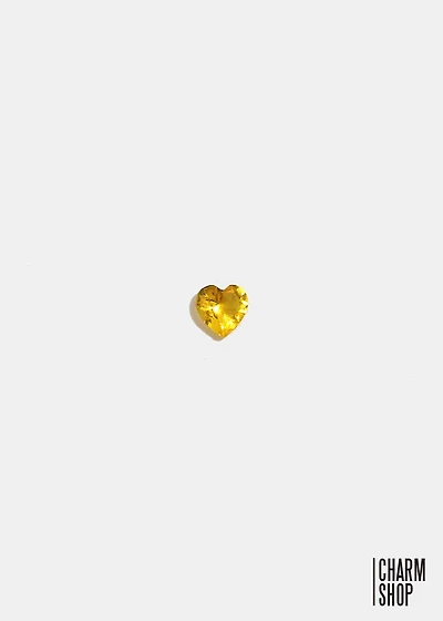 Heart Accent Stone Locket Charm (2 stones