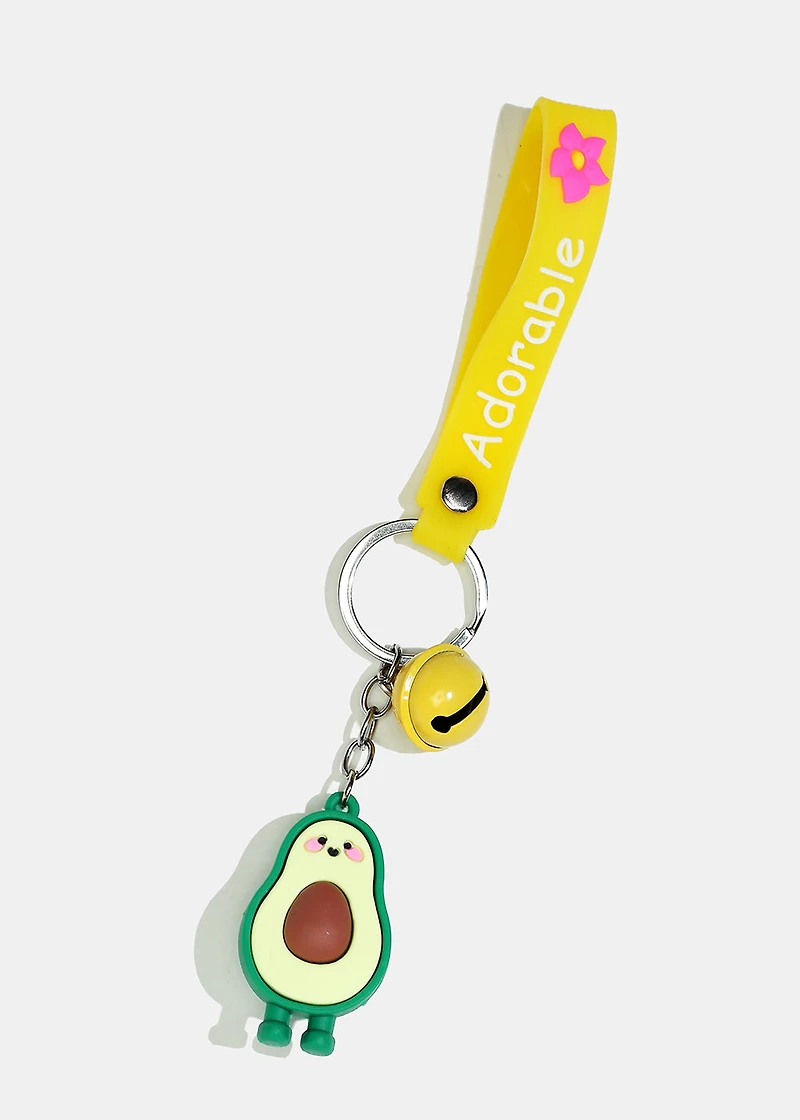 Avocado Keychain with Bell
