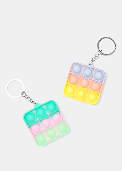 Square Tie-Dye Push Pop Keychain Fidget
