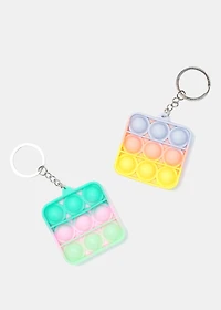 Square Tie-Dye Push Pop Keychain Fidget
