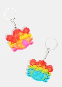 Tie-Dye Crab Push Pop Keychain Fidget