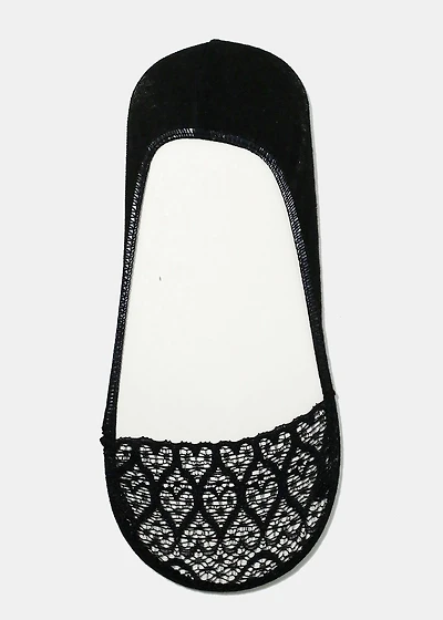 Heart Lace No Show Socks
