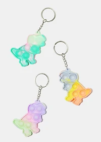 Tie Dye Dino Push Pop Keychain Fidget
