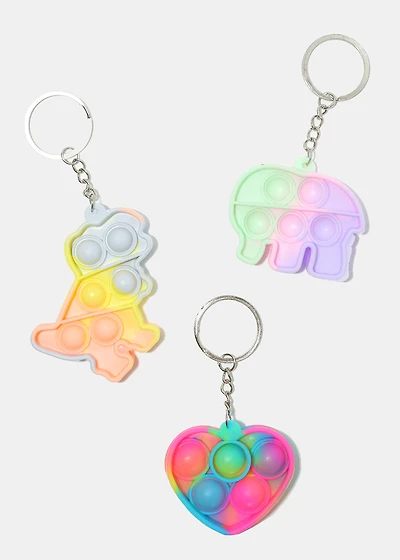 Tie Dye Push Pop Keychain