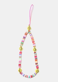 Smiley Face Phone Strap Wristlet
