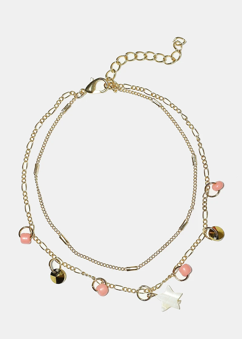 Star and Beads Anklet