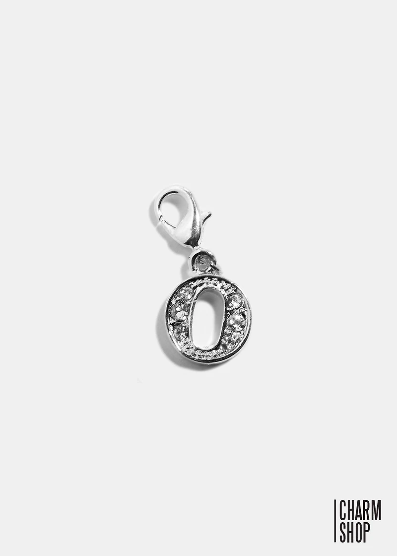 Silver Clear Initial O Dangle Charm
