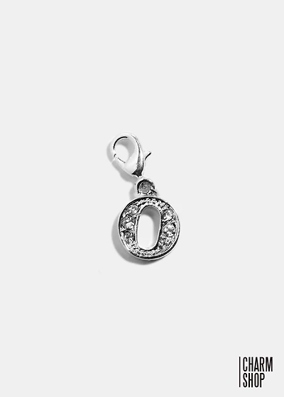 Silver Clear Initial O Dangle Charm