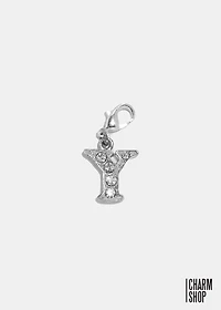 Silver Clear Initial Y Dangle Charm