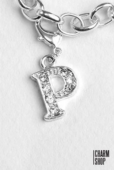 Silver Clear Initial P Dangle Charm