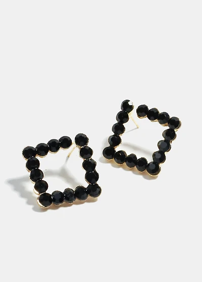 Gemstone Studded Square Earrings