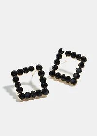 Gemstone Studded Square Earrings