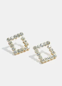 Gemstone Studded Square Earrings