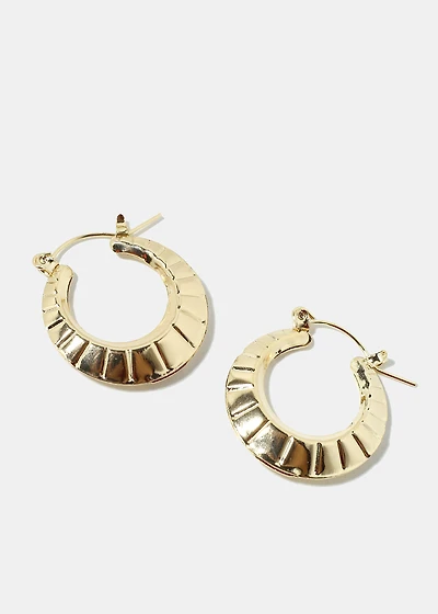 Textured Open Hoop Earrings