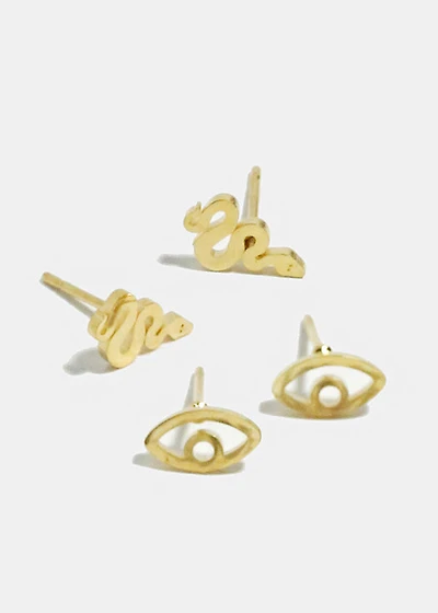 Eye and Snake Stud Earring Set