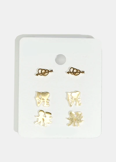 3-Pair Multi-Design Earring Set