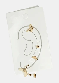 4-Piece Insect & Moon Earrings