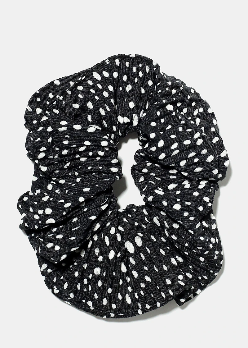 Polka Dot Ridged Scrunchie