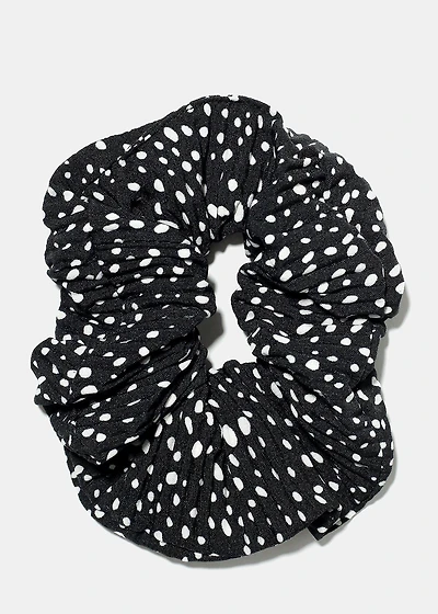 Polka Dot Ridged Scrunchie