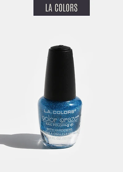 L.A. Colors - Color Craze Nail Polish - Aqua Crystals