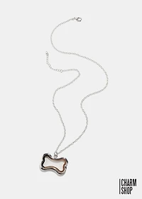Silver Dog Bone Locket Necklace