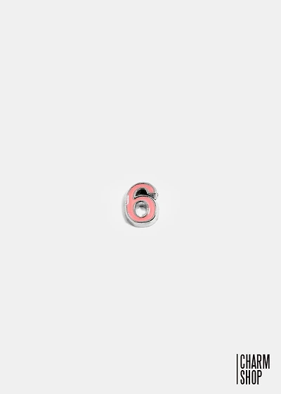 Pink Number 6 Locket Charm
