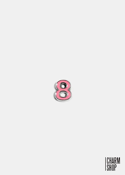 Pink Number 8 Locket Charm
